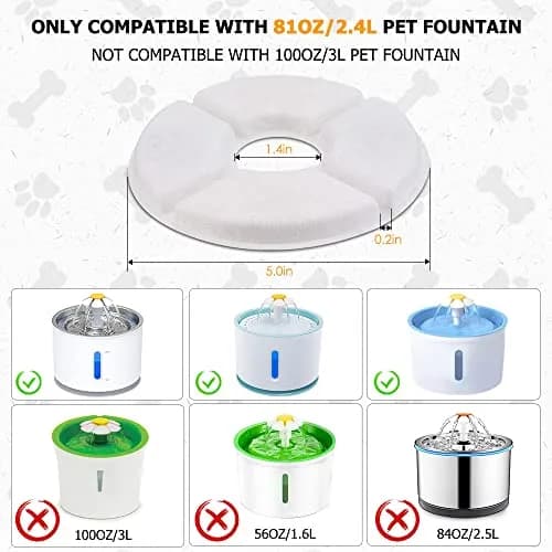 Comsmart Pet Fountain Filter Set 8 Pack | Triple Filtration System for 2.4L Fountains thumbnail 2