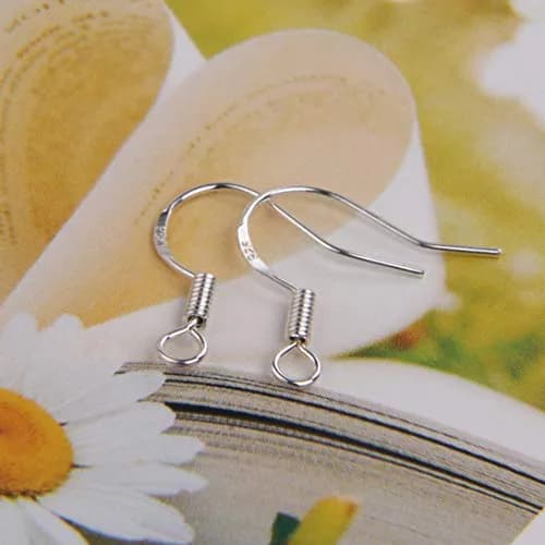 HOLLOSPORT 925 Sterling Silver Earring Hooks 15.5mm (0.61in) | Hypoallergenic Jewelry Making Supplies thumbnail 3