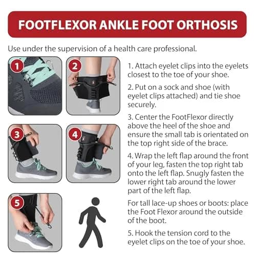 Core Products FootFlexor Foot Drop Brace for Walking with Adjustable Dorsiflexion Support, XS/S | USA-Assembled Orthopedic Brace for Natural Gait thumbnail 7