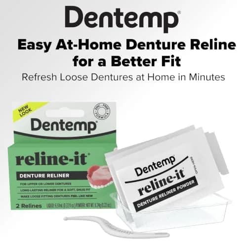 Dentemp Reline-It Denture Reline Kit Advanced Formula 2 Count (Pack of 1) | Custom Fit for Upper & Lower Dentures thumbnail 3