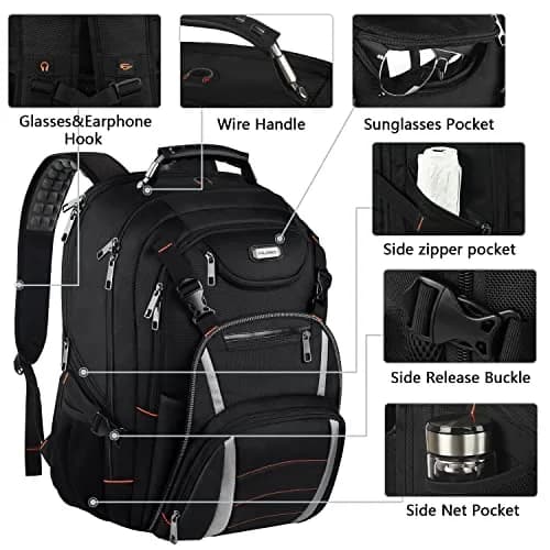 YALIXIAN 18.4 Inch Extra Large Laptop Backpack 55L (46.5cm x 41.0cm x 25.5cm) | TSA Friendly Water Resistant Computer Bag for Men Women thumbnail 2