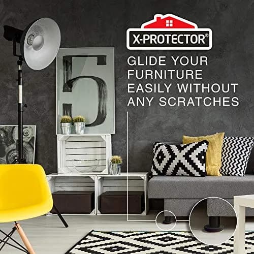 X-Protector Heavy Duty Felt Furniture Sliders 24 pcs | Protects Hardwood Floors & Easy Moving thumbnail 6