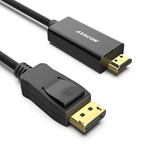 AVACON 4K DisplayPort to HDMI Cable 15 ft | Uni-Directional DP 1.2 to HDMI 1.4 Gold Plated thumbnail 1