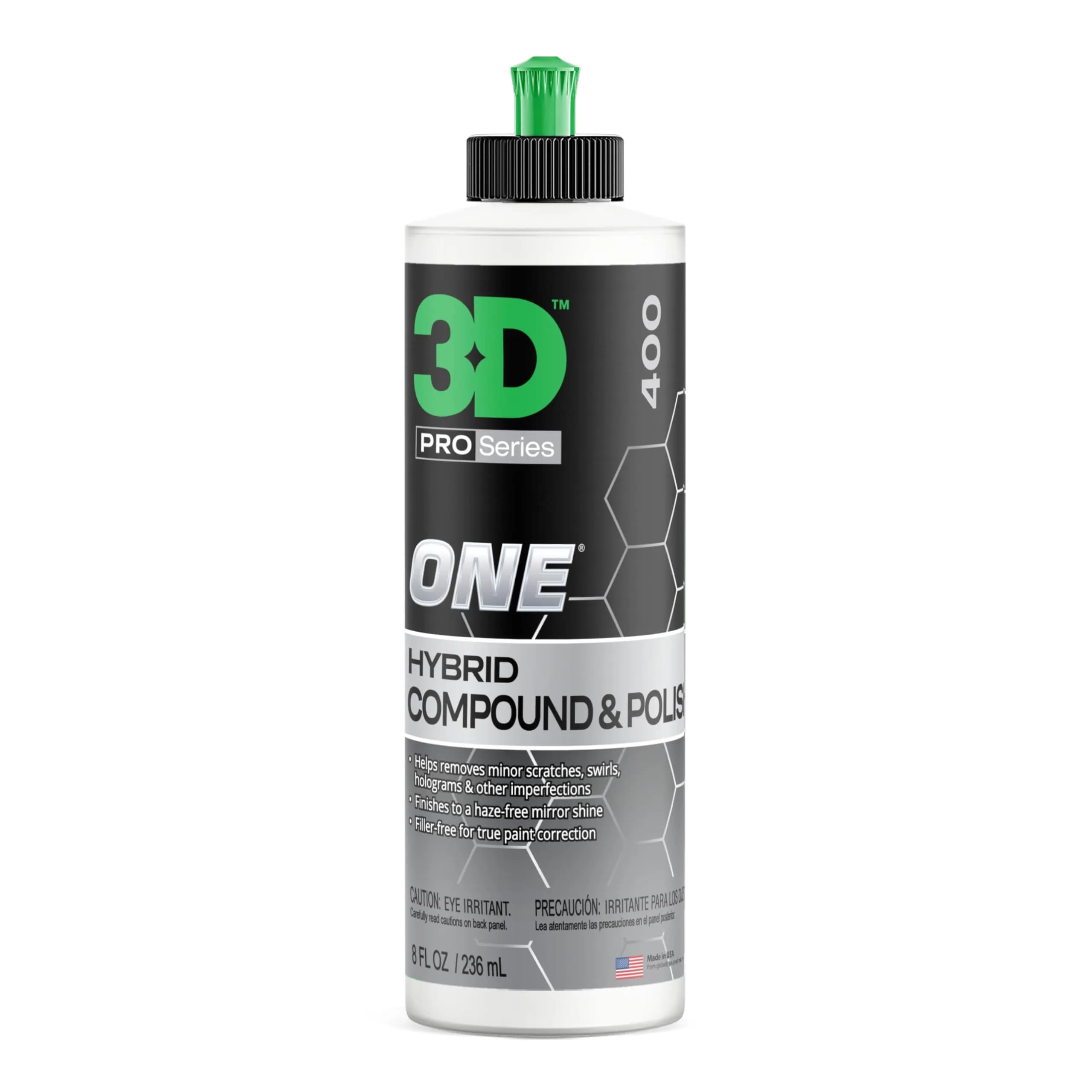 3D One Car Scratch & Swirl Remover Hybrid Rubbing Compound & Polish 8oz (237ml) | True Paint Correction for All Paint Types