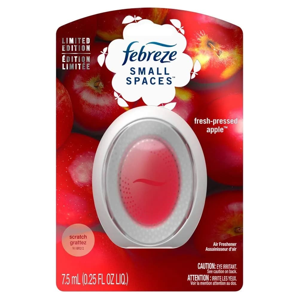 Febreze Small Spaces Air Freshener, Fresh Pressed Apple Scent, 0.07 L (0.25 Fl Oz) | Concentrated Formula for Odor Control