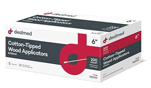 Dealmed 6 inch (15.24 cm) Sterile Cotton-Tipped Wood Applicators | 2000 Count Case for Medical Use thumbnail 3