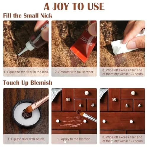 SEISSO 12 Colors Furniture Wood Floor Repair Kit | Scratch Cover & Filler for Wood Surfaces thumbnail 2