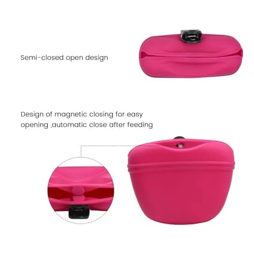 AUDWUD Silicone Dog Treat Pouch with Clicker & Magnetic Closure | Portable Training Container for Dogs thumbnail 3