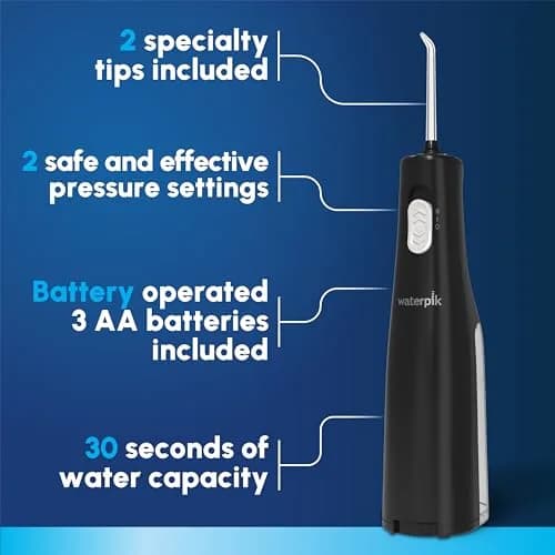 Waterpik Cordless Express Water Flosser WF-02 Black | ADA Accepted, Battery Operated, Waterproof thumbnail 2