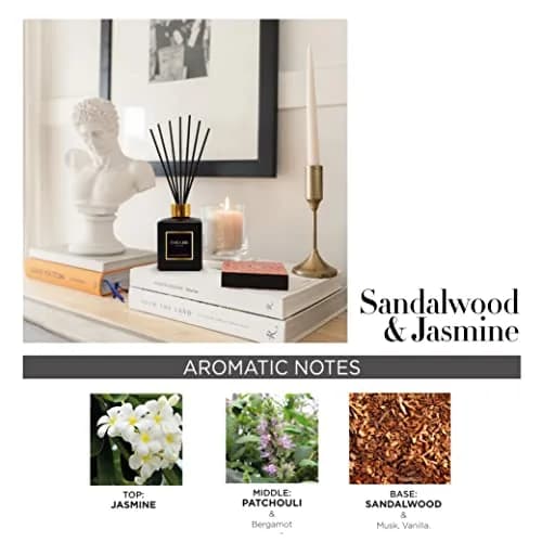 TOUCHE ORIGINALE Natural Reed Diffuser 120ml | Long Lasting Sandalwood & Jasmine Aroma thumbnail 3