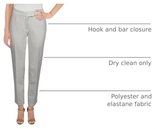 Anne Klein Women's Bowie Pant, White, Size 16 | Mid Rise Straight Leg Style thumbnail 4