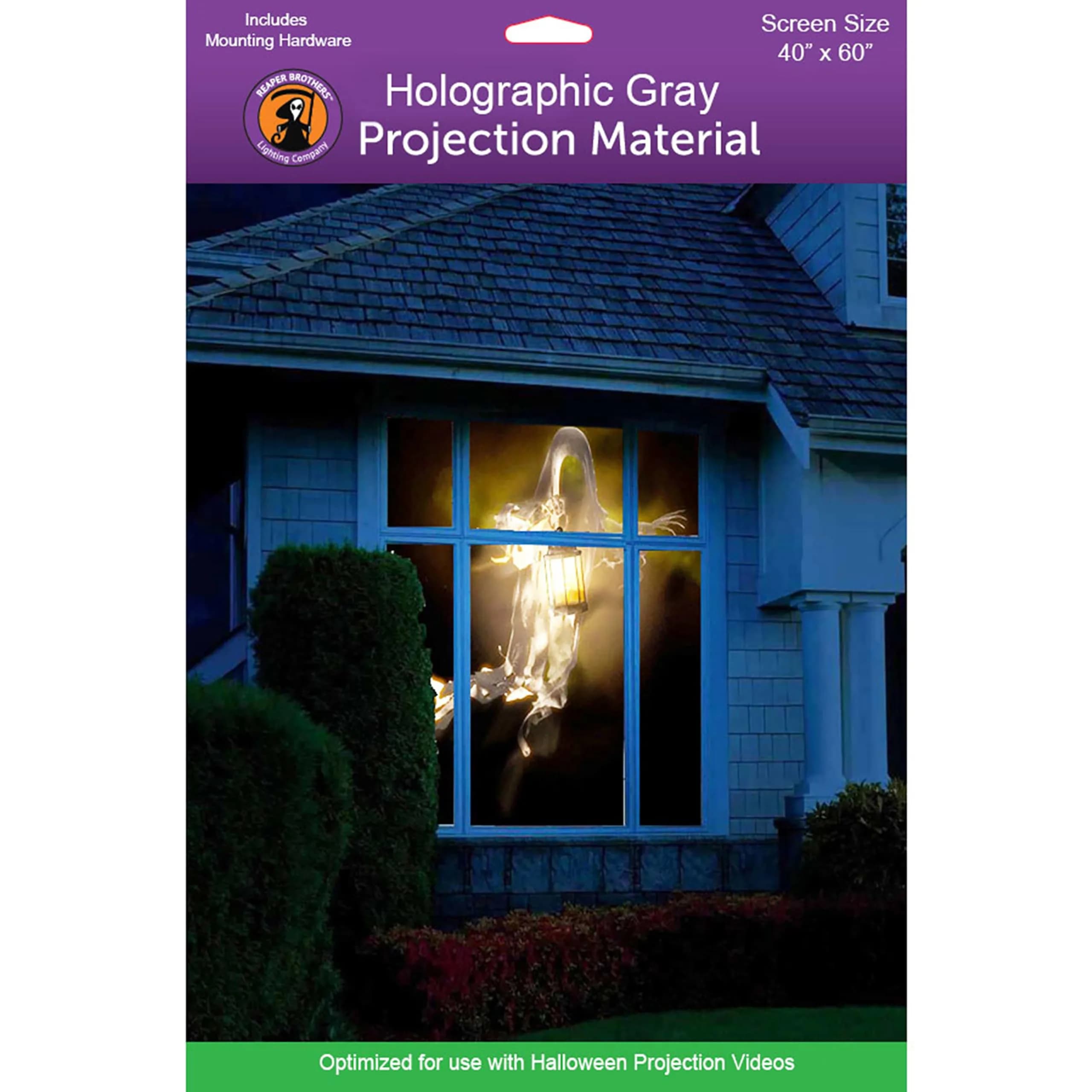 Reaper Brothers Holographic Rear Projection Screen 137cm x 203cm (5 ft x 6.7 ft) | Halloween Illusion Effect — 40" x 60" Gray