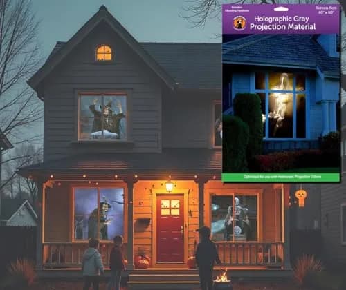Reaper Brothers Holographic Rear Projection Screen 152.4cm x 101.6cm (60" x 40") | Creates Killer Illusion for Halloween Videos thumbnail 4