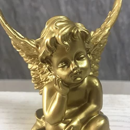 Artgenius Gold Angel Figurine Set 10.16cm (4"H) | Hand-Painted Resin Sculptures for Home Decor thumbnail 2