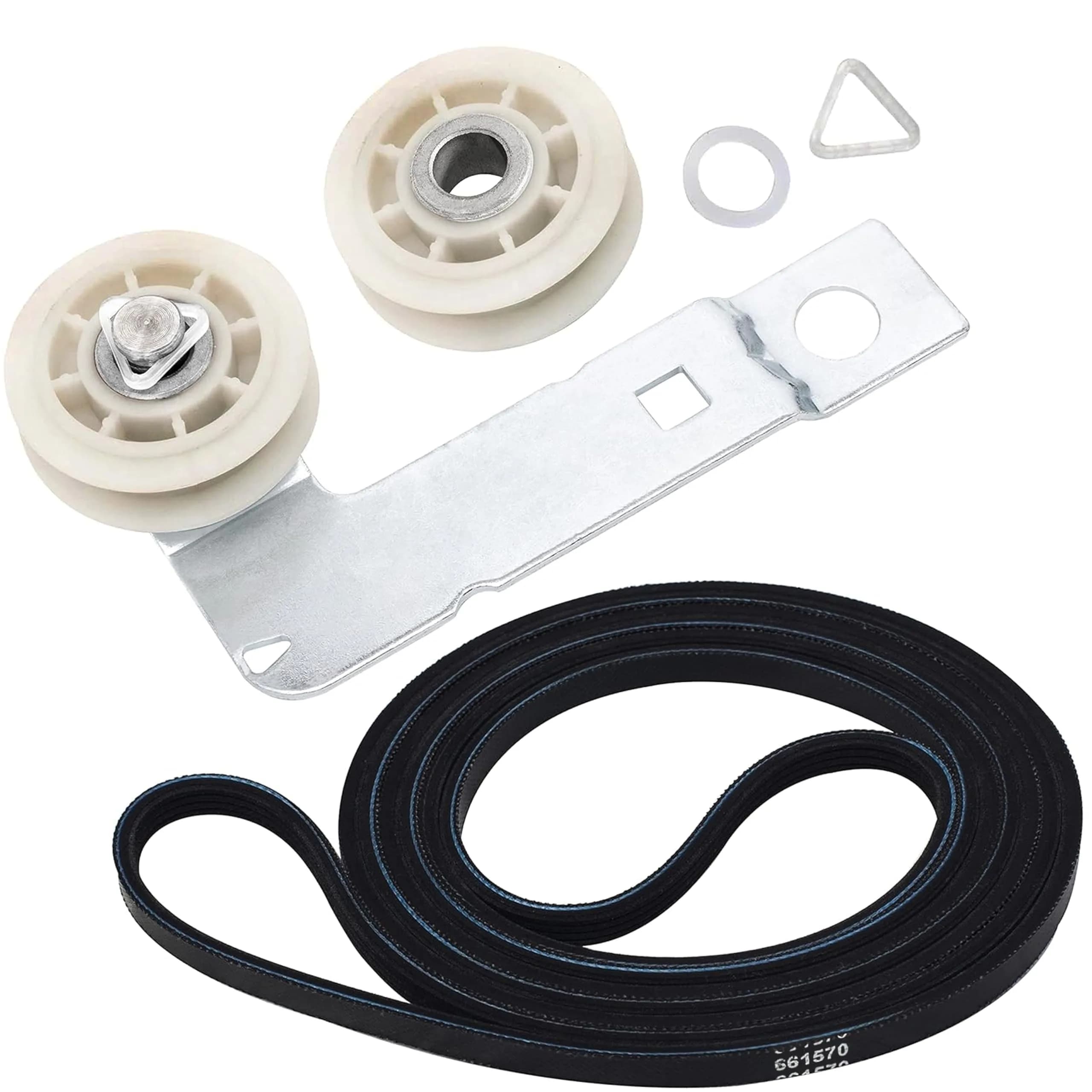 BlueStars Dryer Belt & Pulley Kit 93.5in | Compatible with Whirlpool, Kenmore, Maytag (93.5 in, Rubber)