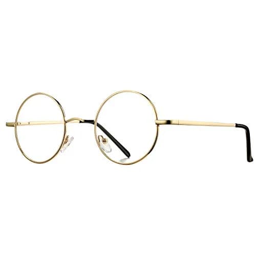 Pro Acme Non Prescription Clear Lens Glasses Retro Small Round Metal Frame (01 Blue Light Blocking Glasses - Gold) | Classic Retro Style with Blue Light Protection thumbnail 1