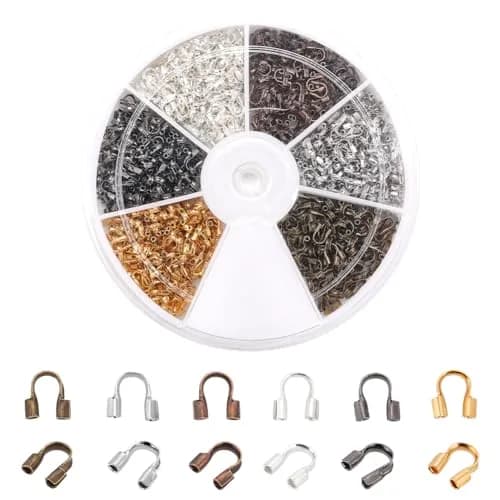 PH PandaHall Jewelry Wire Protectors 900pcs Brass Wire Guardians for Jewelry DIY Craft (6 Colors, 4mm x 5mm) thumbnail 1