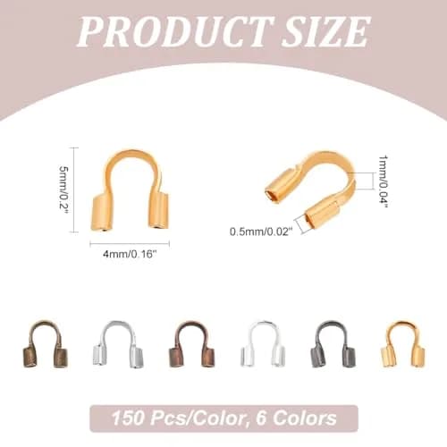 PH PandaHall Jewelry Wire Protectors 900pcs Brass Wire Guardians for Jewelry DIY Craft (6 Colors, 4mm x 5mm) thumbnail 2