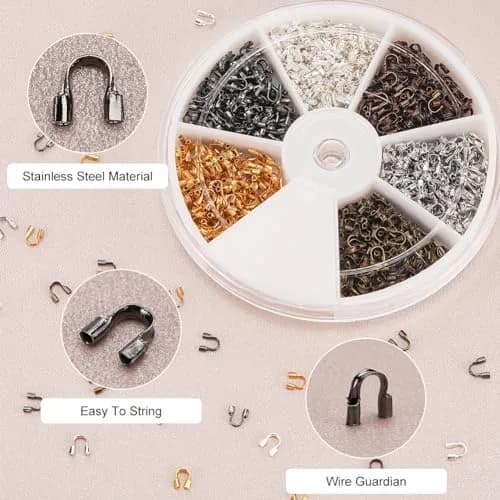 PH PandaHall Jewelry Wire Protectors 900pcs Brass Wire Guardians for Jewelry DIY Craft (6 Colors, 4mm x 5mm) thumbnail 4