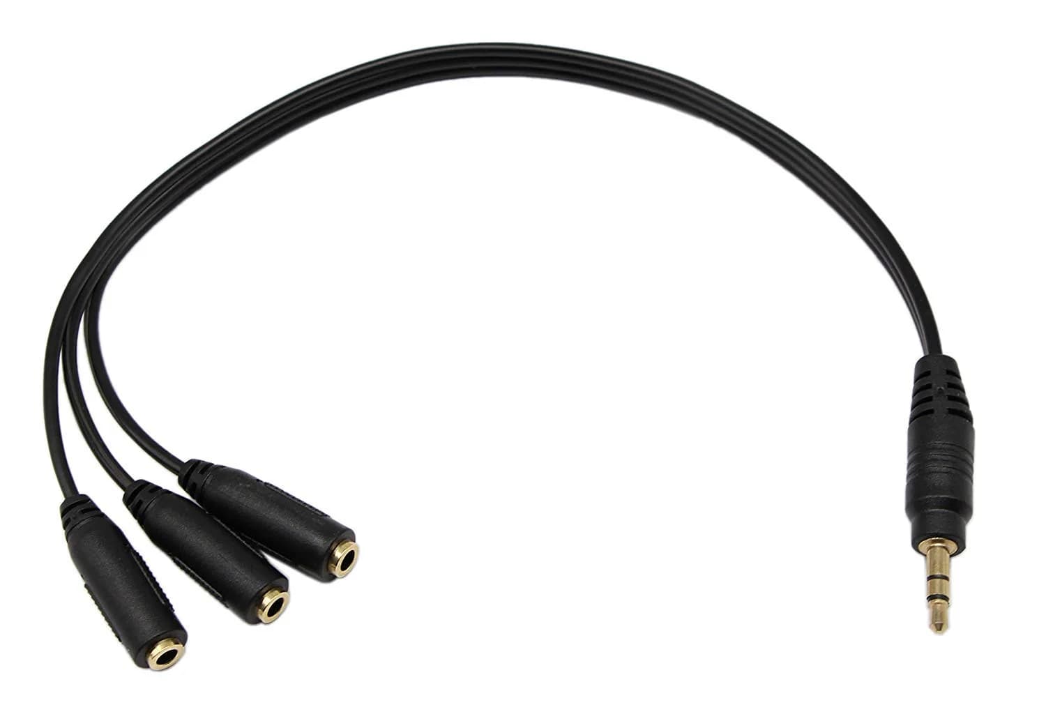 Qaoquda 3.5mm Stereo Audio Splitter Cable 1FT Gold Plated | 3-Output AUX Splitter for Headphones & Devices - main product image