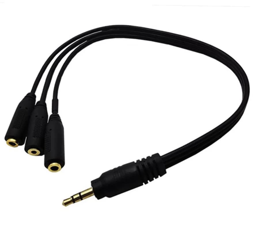Qaoquda 3.5mm Stereo Audio Splitter Cable 1FT Gold Plated | 3-Output AUX Splitter for Headphones & Devices thumbnail 3