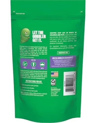 Green Gobbler Septic Tank Treatment Packets (24 Pods) | Natural Bacteria to Prevent Costly Septic Issues thumbnail 2