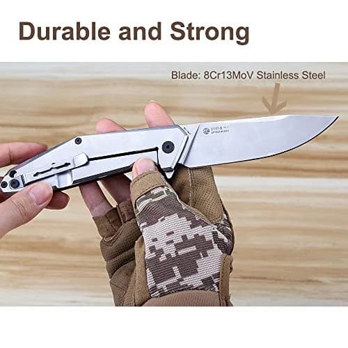 Ruike Folding Pocket Knife,Frame Lock,8Cr13mov Steel,8.62in | Tactical Camping EDC Tool for Men & Dad thumbnail 7