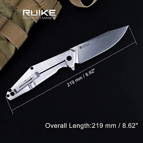 Ruike Folding Pocket Knife,Frame Lock,8Cr13mov Steel,8.62in | Tactical Camping EDC Tool for Men & Dad thumbnail 2