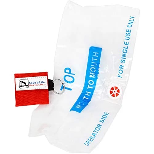 American CPR Rescue Face Shield Keychain Mask, 25-Pack | One Way Valve for CPR & AED Training thumbnail 2