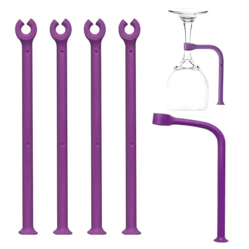 YouU Tether Silicone Dishwasher Stemware Saver 4 pcs | Flexible Wine Glass Protector thumbnail 1