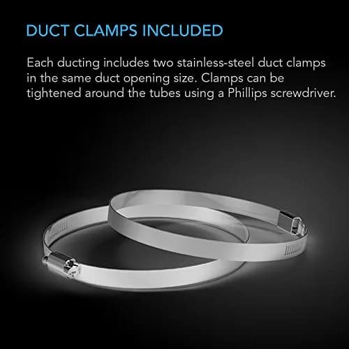 AC Infinity Flexible 8-Inch Aluminum Ducting, 8ft Long with Clamps | Heavy-Duty Ventilation for HVAC, Dryers, Grow Tents thumbnail 4