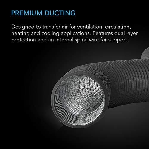 AC Infinity Flexible 8-Inch Aluminum Ducting, 8ft Long with Clamps | Heavy-Duty Ventilation for HVAC, Dryers, Grow Tents thumbnail 2