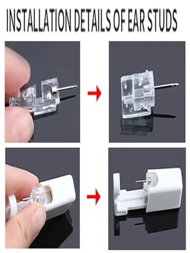 SLVIEKAE Nose Piercing Kit Tool with Cubic Zirconia Stud, White | Single-Use Self Piercing Device (1-Pack) thumbnail 7