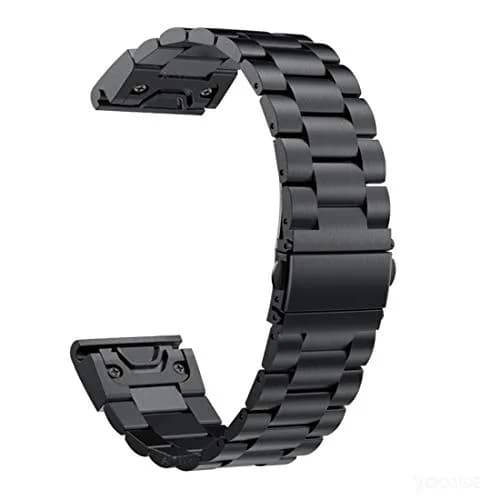 Abanen Stainless Steel Watch Band for Garmin Fenix 8/Tactix 8 51mm, Quick Fit 26mm Metal Wrist Strap | Black, Adjustable thumbnail 3