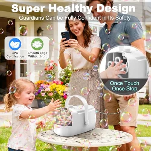 Zerhunt Automatic Bubble Machine 18000+ Bubbles/Min | CPC Certified, Plugin or Battery Operated thumbnail 4