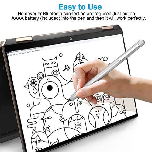 hacey Precision Stylus Pen for Surface Pro 11/10/X/9/8/7/6/5/4/3, 1024 Pressure Levels, Palm Rejection | Aluminum Body, Replaceable AAAA Battery thumbnail 4