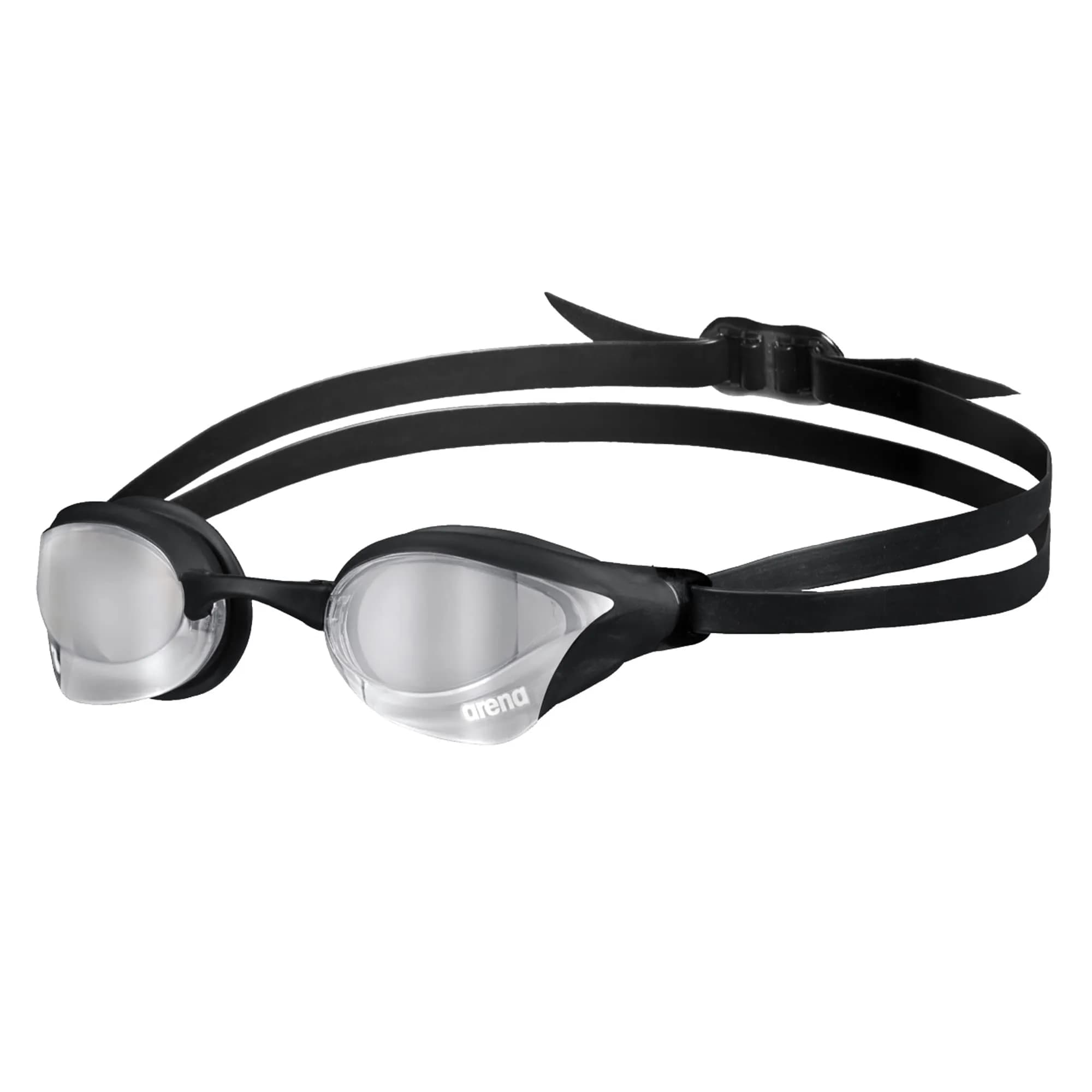 ARENA Unisex Cobra Core Swipe Racing Swim Goggles Pro Competitive Swimmers Adult Men Women Anti-Fog Coating Polycarbonate Hard Mirrored Lens, Silver/Black — Silver/Black