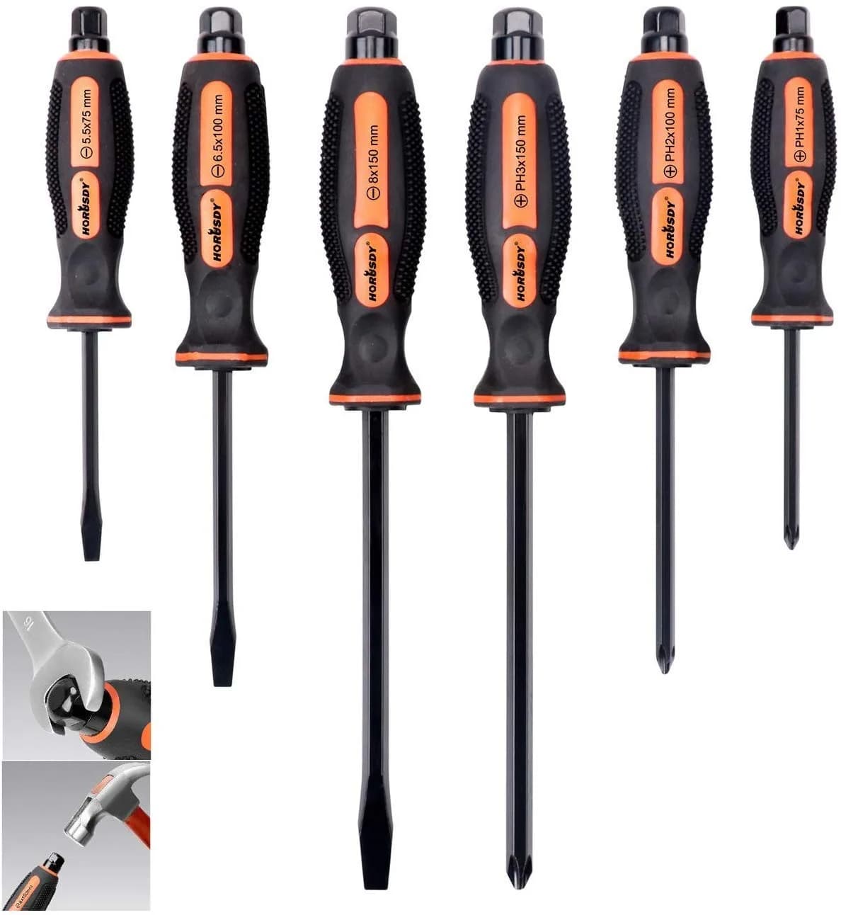 HORUSDY 1000V 6-Piece Mini Insulated Screwdriver Set | Magnetic Tip, Slotted & Phillips, for Electrical & Micro Projects — New Screwdriver Set