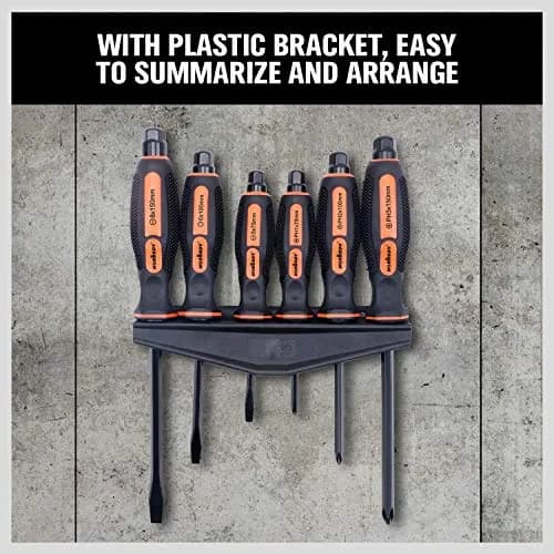 HORUSDY 6-Pieces Magnetic Screwdriver Set, 3 Phillips & 3 Flat Tips, Heat-Treated Cr-V Steel, Black Finish, 75-150mm | Comfort & Precision thumbnail 9