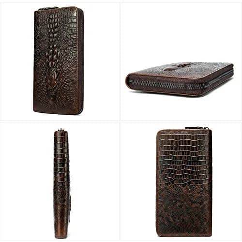 NIUCUNZH Genuine Leather Long Wallet for Men Croco Embossed Checkbook | Elegant & Durable thumbnail 3