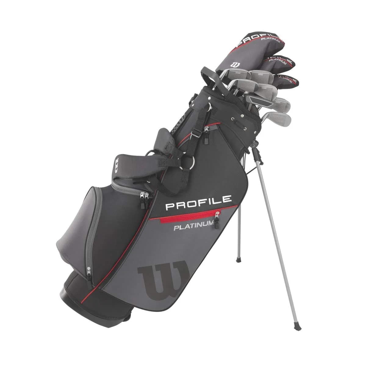 Wilson Golf Profile Platinum Package Set Men's Right Handed Regular Carry 10-Piece Graphite/Steel — Gray/Red - Tall Carry
