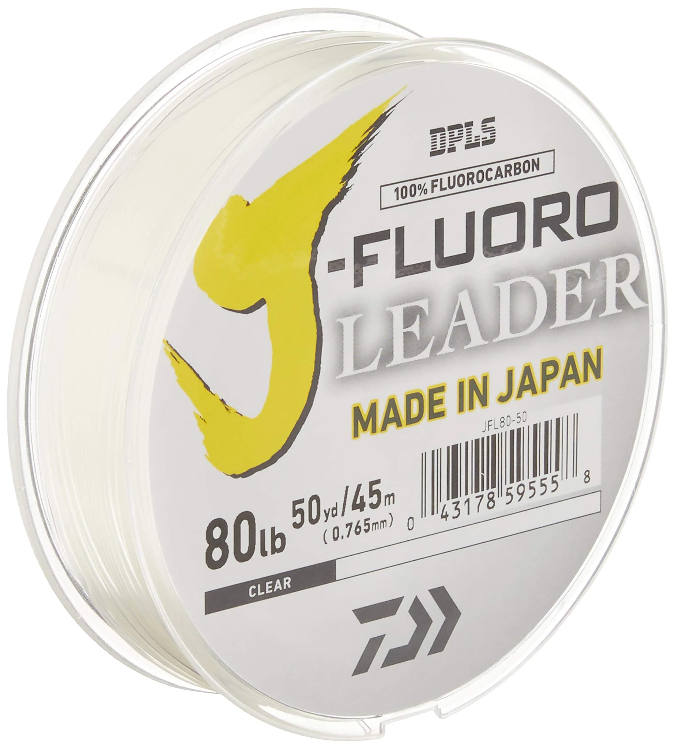 Daiwa J-Fluoro Leader 20 lb (90 yd) | 100% Fluorocarbon Fishing Line — 80 lb