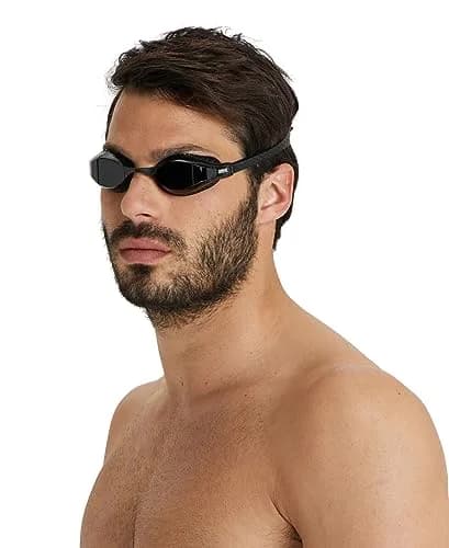 ARENA Unisex Adult Air-Speed Anti-Fog Racing Swim Goggles | Dark Smoke/Black, 18cm (7in) x 5cm (2in) x 7cm (3in) thumbnail 5