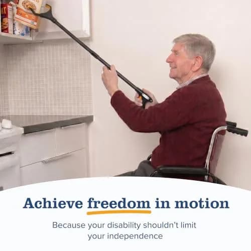 EZPIK 32" Folding Reacher-Grabber with Magnet | Heavy Duty Trash Picker for Seniors & Disabled, Aluminum, Black thumbnail 4