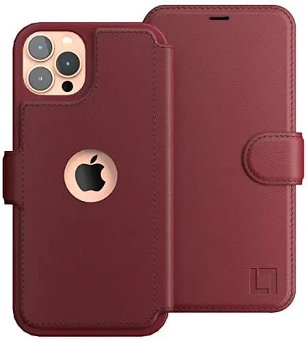 LUPA Legacy Compatible for iPhone 11 Pro Max Wallet Case - Slim Flip Case with Credit Card Holder in Burgundy thumbnail 1