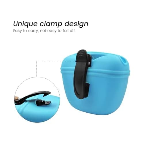 AUDWUD Silicone Dog Treat Pouch with Magnetic Closure & Clip, Sky Blue | 109g (0.24 lb) thumbnail 4