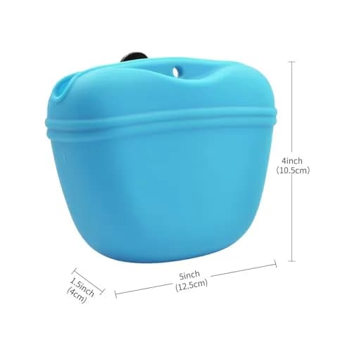 AUDWUD Silicone Dog Treat Pouch with Magnetic Closure & Clip, Sky Blue | 109g (0.24 lb) thumbnail 5