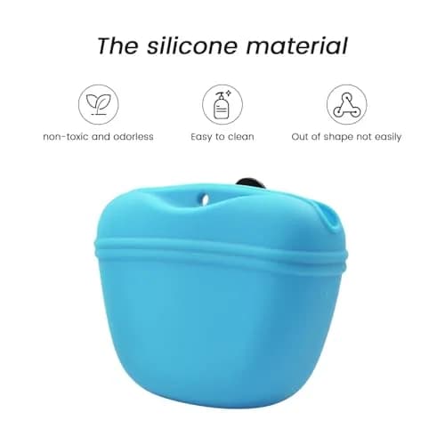 AUDWUD Silicone Dog Treat Pouch with Magnetic Closure & Clip, Sky Blue | 109g (0.24 lb) thumbnail 2