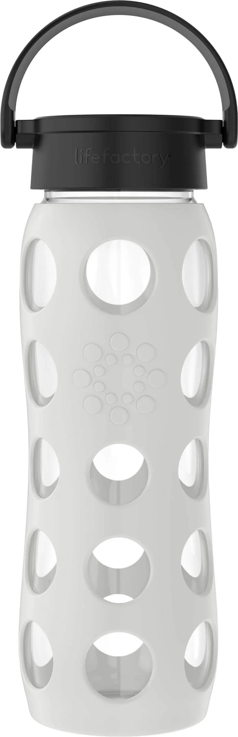Lifefactory 22oz Glass Water Bottle with Classic Chug Cap, Stone Gray | Pure Taste & Wide Mouth Access - main product image