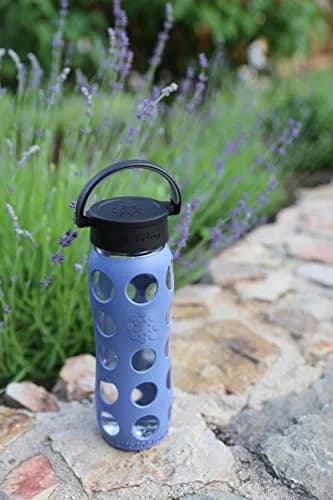 Lifefactory 22oz Glass Water Bottle with Classic Chug Cap, Stone Gray | Pure Taste & Wide Mouth Access thumbnail 7